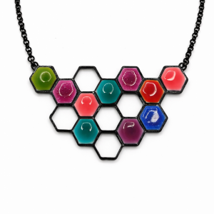 Collier Ikita à pendentif géométrique multicolore - bijou unique