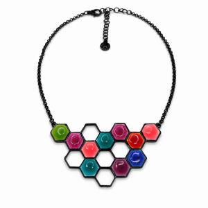 Collier Ikita à pendentif géométrique multicolore - bijou unique