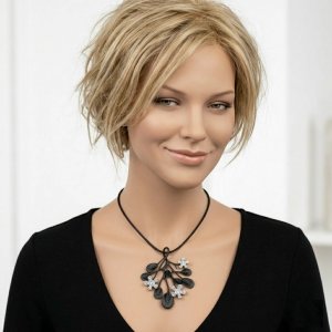 Collier pendentif floral bleuté Ikita - bijou unique