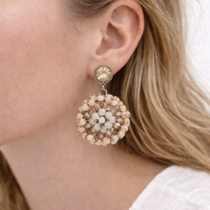 Boucles d’oreilles Ikita perles nacrées - bijou unique