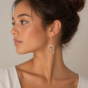 Boucles d’oreilles IKITA rosace doré rosé - bijou unique