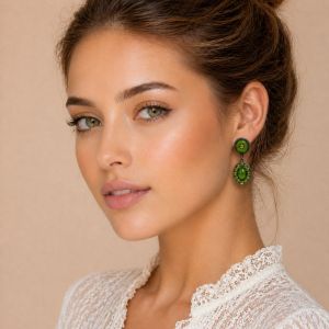 Boucles Ikita Vert Émail - bijou unique