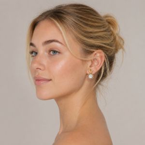 Boucles Ikita nacre dorée - bijou unique