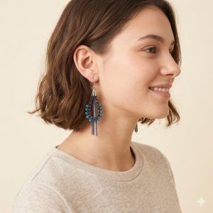 Boucles Ikita Blue Cascade - bijou unique
