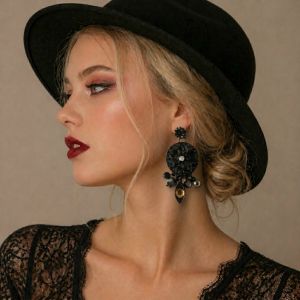 Boucles Ikita Noir Élégance - bijou unique