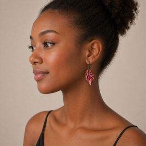 Boucles Ikita Feuille Sunset - bijou unique