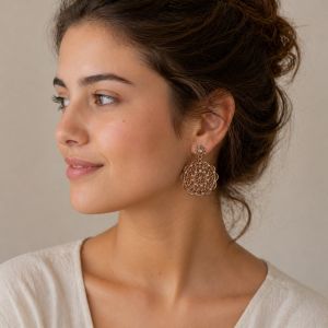 Boucles d’oreilles rosace IKITA - bijou unique