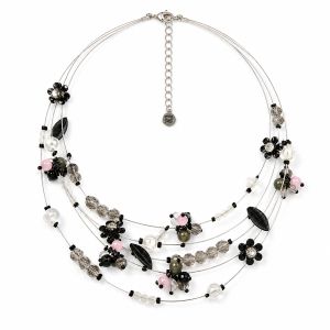 Collier multi-rangs perles noir IKITA - bijou unique