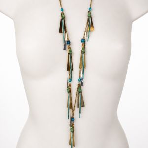 Collier long bohème turquoise IKITA - bijou unique