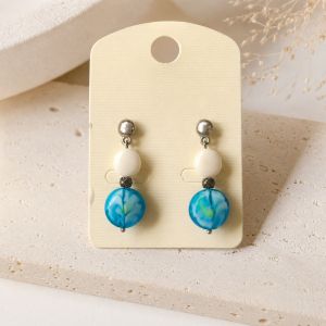 Boucles Ikita Perles Turquoise Élégance - bijou unique