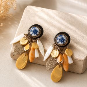 Boucles IKITA bohème éclat floral - bijou unique