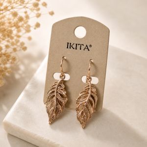 Boucles IKITA feuilles rosées - bijou unique