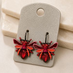 Boucles Abeille Rouge Éclatante - bijou unique
