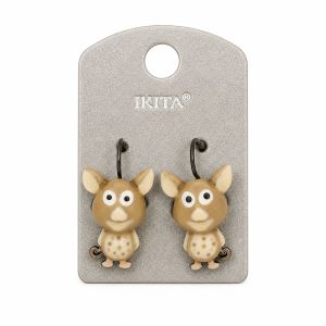 Boucles Petit Animal Beige - bijou unique