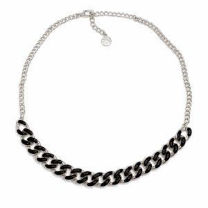 Collier IKITA Chaîne Noir Argent - bijou unique