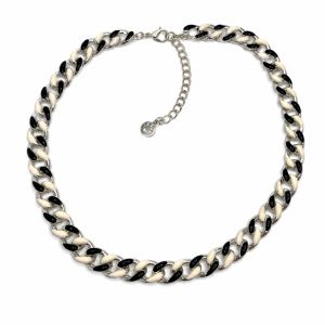 Collier Maillons Duo Noir & Ivoire IKITA - bijou unique
