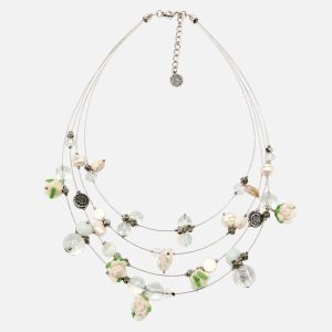 Collier multi-rangs fleurs nacrées IKITA - bijou unique