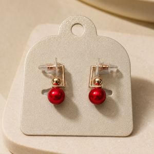 Boucles d’oreilles perles rouges IKITA - bijou unique