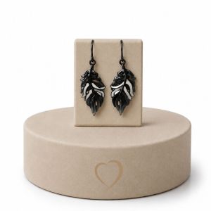 Boucles Feuille Minuit - bijou unique
