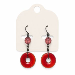 Boucles Pendantes Anneau Pailleté Bicolore - bijou unique