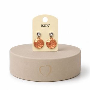 Boucles d’oreilles Ikita effet martelé cuivré - bijou unique