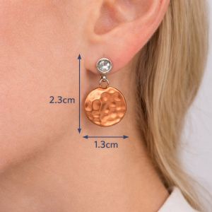 Boucles d’oreilles Ikita effet martelé cuivré - bijou unique