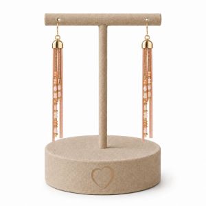 Boucles perles rosées cascade dorée IKITA - bijou unique