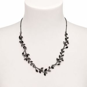 Collier Feuillage Noir IKITA - bijou unique