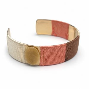 Bracelet Jonc Textile Tricolore IKITA - bijou unique