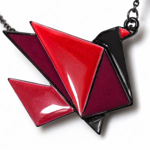 Collier Origami Rouge IKITA - bijou unique