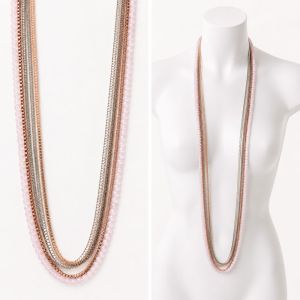 Collier Multi-Rangs Rose IKITA - bijou unique