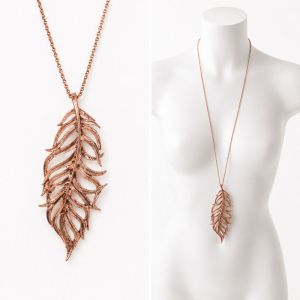 Collier Feuille Rose Gold IKITA - bijou unique