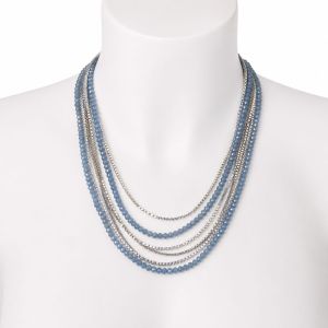 Collier Multi-Rangs Bleu Nuit IKITA - bijou unique