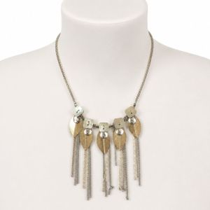 Collier Franges Feuilles Dorées IKITA - bijou unique