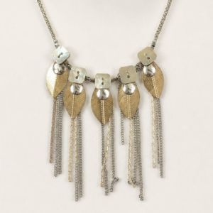 Collier Franges Feuilles Dorées IKITA - bijou unique