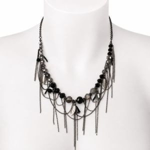 Collier Drapé Noir IKITA - bijou unique