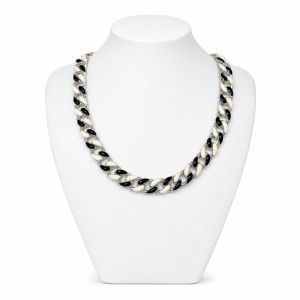 Collier Maillons Duo Noir & Ivoire IKITA - bijou unique