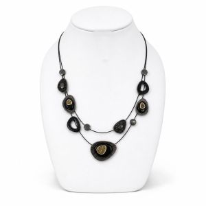 Collier Éclat Noir & Reflets Dorés - bijou unique