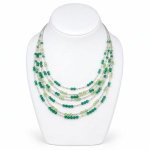 Collier Multi-Rangs Vert Éclat - bijou unique