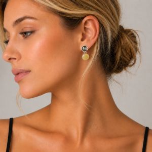 Boucles d’oreilles Reflet Miel IKITA - bijou unique