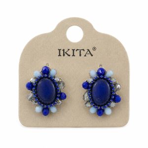 Boucles d’oreilles Fleur Saphir IKITA - bijou unique