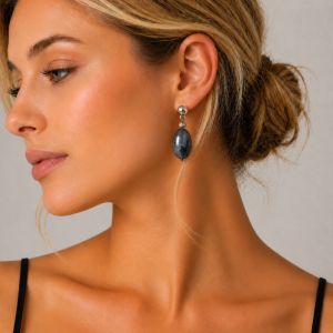 Boucles d’oreilles Nuit Argentée IKITA - bijou unique