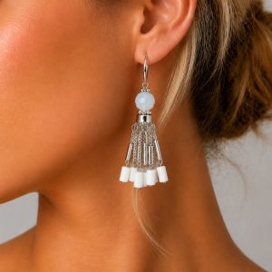 Boucles d’oreilles Franges Nacrées IKITA - bijou unique