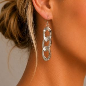 Boucles Chaîne Argentée IKITA - bijou unique