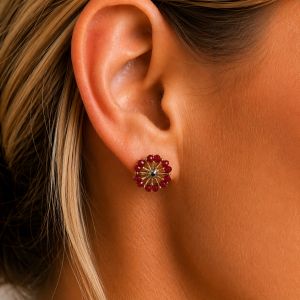 Boucles Grenat Solaire IKITA - bijou unique