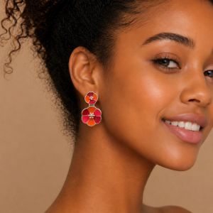 Boucles Coquelicot IKITA - bijou unique