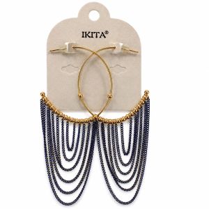 Boucles Franges Nuit Dorée IKITA - bijou unique Ikita