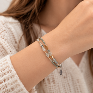 Bracelet Ikita multirangs perles fines - bijou unique