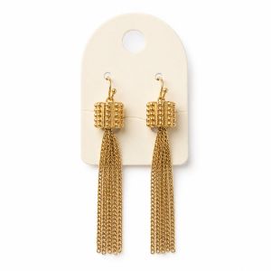 Boucles pendantes dorées à pampilles élégantes - bijou unique