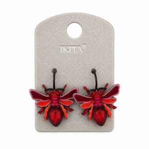 Boucles Abeille Rouge Éclatante - bijou unique